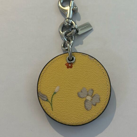 COACH Yellow Double Sided Mirror Keychain - Picture 2 of 3